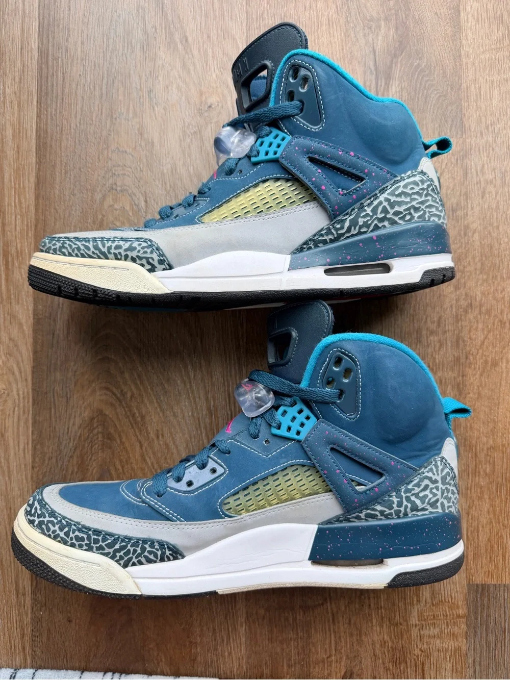 NIKE JORDAN | Spizike Space Blue | Elephant Print High Tops | Retro Shoes